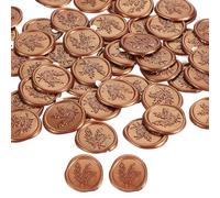 PATIKIL Rosemary Wax Seal Stickers, 50 Pack Plant Embossed Self Adhesive Sticker for Envelope Letter Wedding Invitation Card Birthday Party Gift, Brown