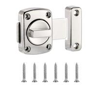 PATIKIL Rotary Bolt Latch, 180 Degree Switch Safety Door Lock from Inside Barn Door Lock Latch Sliding Door Lock for Bedroom Bathroom Inside, Silver