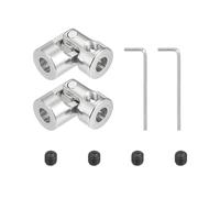 PATIKIL Rotatable Universal Steering Shaft 5mm to 5mm Inner Dia, 2 Pcs U Joint Shaft Coupling U Joints Coupler Connector Accessories with M4 Screws Spanner for Motor Model Robots