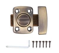 PATIKIL Rotate Bolt Latch, 1.6" Zinc Alloy Safety Double Sided Rotate Gate Hardware with Screws for Cabinet Furniture Bathroom Window, Brown
