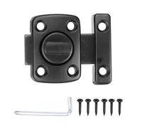 PATIKIL Rotate Bolt Latch, 1.6" Zinc Alloy Safety Double Sided Rotate Gate Hardware with Screws for Cabinet Furniture Bathroom Window, Black