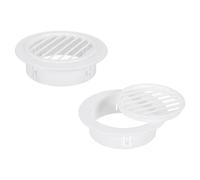 PATIKIL Round Air Vent 4" (102mm), 2 Pack ABS Vent Cover Louver Grille Vent Fit for 4-4.3" Hole for Bathroom Office Kitchen Bedroom Ventilation, White