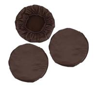 PATIKIL Round Bar Stool Cover, 3 Pack PU Leather Elastic Bar Stool Cover Waterproof Stool Cushions for Diameter 12"-14" Chair, Brown