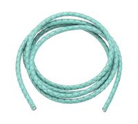 PATIKIL Round Braided Leather Cord, 4mm Round Braided Leather Cord Rope Folded for Crafts Jewelry Making Necklace Bracelets, Light Green (1.1 Yards)