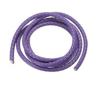 PATIKIL Round Braided Leather Cord, 5mm Round Braided Leather Cord Rope Folded for Crafts Jewelry Making Necklace Bracelets, Light Purple (1.1 Yards)