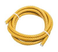 PATIKIL Round Braided Leather Cord, 6mm Braided Genuine Leather Cord String Rope Folded Leather Strip for Jewelry Making Crafts Necklaces Bracelets, Yellow(1.1Yards)