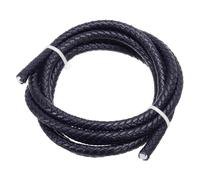 PATIKIL Round Braided Leather Cord, 6mm Braided Genuine Leather Cord String Rope Folded Leather Strip for Jewelry Making Crafts Necklaces Bracelets, Navy Blue(1.1Yards)
