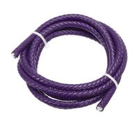 PATIKIL Round Braided Leather Cord, 6mm Braided Genuine Leather Cord String Rope Folded Leather Strip for Jewelry Making Crafts Necklaces Bracelets, Dark Purple(1.1Yards)