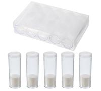 PATIKIL Round Coin Tubes, 5 Pack Coin Storage Tubes with Storage Box Plastic Coin Holders Containers Fit 30mm Coins for Collection Supplies, Clear