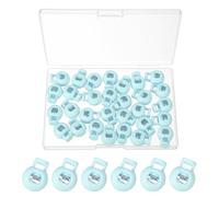 PATIKIL Round Cord Lock, 30 Pcs Plastic Single Hole Spring Loaded Toggle Stoppers Adjustable Sliding Draw String Clip Ends Clamp with Box for Drawstring Paracord Shoelaces, Blue