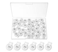 PATIKIL Round Cord Lock, 30 Pcs Plastic Single Hole Spring Loaded Toggle Stoppers Adjustable Sliding Draw String Clip Ends Clamp with Box for Drawstring Paracord Shoelaces, White