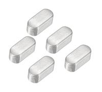 PATIKIL Round Ended Feather Key 14x6x6 mm, 5 Pcs Stainless Steel Parallel Drive Shaft Key Stock for Fasteners Mechanical Industry, Silver Tone