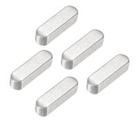 PATIKIL Round Ended Feather Key 22x6x6 mm, 5 Pcs Stainless Steel Parallel Drive Shaft Key Stock for Fasteners Mechanical Industry, Silver Tone