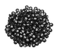 PATIKIL Round Letter Beads, 300 Pcs Letter B Acrylic Alphabet Black Beads White Letters for Jewelry Making Bracelets Making Necklaces DIY, White