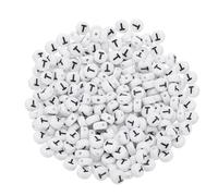 PATIKIL Round Letter Beads, 300 Pcs Letter t Acrylic Alphabet White Beads Black Letters for Jewelry Making Bracelets Making Necklaces DIY, Black