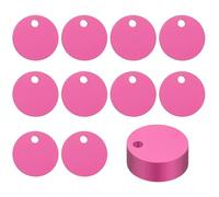 PATIKIL Round Metal Stamping Blanks Tags 0.8", 25 Pcs Round Anodized Aluminum Blank Laser Engraving Dog ID Name Tag with Hole for Pet Craft DIY Decorative, Rose Red