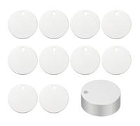 PATIKIL Round Metal Stamping Blanks Tags 1.2", 25 Pcs Round Anodized Aluminum Blank Laser Engraving Dog ID Name Tag with Hole for Pet Craft DIY Decorative, Silver