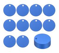 PATIKIL Round Metal Stamping Blanks Tags 1.2", 25 Pcs Round Anodized Aluminum Blank Laser Engraving Dog ID Name Tag with Hole for Pet Craft DIY Decorative, Blue
