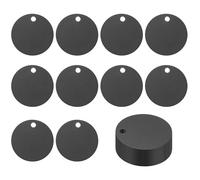 PATIKIL Round Metal Stamping Blanks Tags 1.4", 25 Pcs Round Anodized Aluminum Blank Laser Engraving Dog ID Name Tag with Hole for Pet Craft DIY Decorative, Black