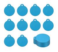 PATIKIL Round Metal Stamping Blanks Tags 1.4"x1.3", 25 Pcs Round Anodized Aluminum Blank Laser Engraving Dog ID Name Tag with Hole for Pet Craft DIY Decorative, Lake Blue