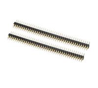 PATIKIL Round Pin Header Double Row 40P 2.54mm Pitch Gold Plated for PCB Pack of 2