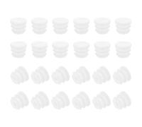 PATIKIL Round Plastic Plug, 24 Pcs 5/8 Inch/16mm Tubing Insert End Caps Plastic Plug Cap for Round Tubes Chair Legs Furniture Metal Tubing Hardware Plugs Fences, White