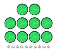 PATIKIL Round Rear Reflectors, 10 Pcs Safety Reflective Warning Reflector Plastic Universal Motorcycle Reflector with M6 Screw Mount for Car Motorcycle Trailer Bike Bicycles Dirt, Green