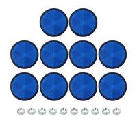 PATIKIL Round Rear Reflectors, 10 Pcs Safety Reflective Warning Reflector Plastic Universal Motorcycle Reflector with M6 Screw Mount for Car Motorcycle Trailer Bike Bicycles Dirt, Blue