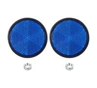PATIKIL Round Rear Reflectors, 2 Pcs Safety Reflective Warning Reflector Plastic Universal Motorcycle Reflector with M6 Screw Mount for Car Motorcycle Trailer Bike Bicycles Dirt, Blue