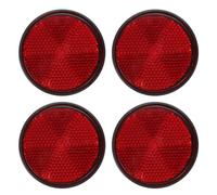 PATIKIL Round Rear Reflectors, 4 Pcs Safety Reflective Warning Reflector Plastic Universal Motorcycle Reflector with M6 Screw Mount for Car Motorcycle Trailer Bike Bicycles Dirt, Red