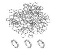 PATIKIL Round Split Ring, 100 Pcs 5mm Small Split Rings with Double Loops Metal Small Key Circle for Key Chains Jewelry Making DIY Crafts Ornaments Accessories Pendant, Silver