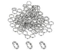 PATIKIL Round Split Ring, 100 Pcs 6mm Small Split Rings with Double Loops Metal Small Key Circle for Key Chains Jewelry Making DIY Craft Ornaments Accessories Pendants, Silver
