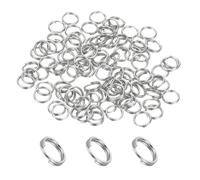 PATIKIL Round Split Ring, 100 Pcs 6mm Small Split Rings with Double Loops Metal Small Key Circle for Key Chains Jewelry Making DIY Crafts Ornaments Accessories Pendants, Silver