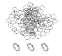 PATIKIL Round Split Ring, 100 Pcs 6mm Small Split Rings with Double Loops Metal Small Key Circle for Key Chains Jewelry Making DIY Crafts Ornaments Accessories Pendant, Silver
