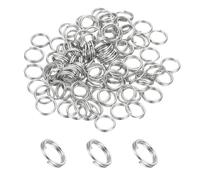 PATIKIL Round Split Ring, 100 Pcs 8mm Small Split Rings with Double Loops Metal Small Key Circle for Key Chains Jewelry Making DIY Crafts Ornaments Accessories Pendant, Silver