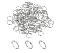 PATIKIL Round Split Ring, 100 Pcs 8mm Small Split Rings with Double Loops Metal Small Key Circle for Key Chains Jewelry Making DIY Crafts Ornament Accessories Pendants, Silver