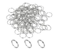 PATIKIL Round Split Ring, 100 Pcs 8mm Small Split Rings with Double Loops Metal Small Key Circle for Key Chains Jewelry Making DIY Crafts Ornaments Accessories Pendants, Silver
