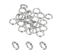PATIKIL Round Split Ring, 20 Pcs 5mm Small Split Rings with Double Loops Metal Small Key Circle for Key Chains Jewelry Making DIY Crafts Ornaments Accessories Pendant, Silver