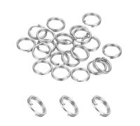 PATIKIL Round Split Ring, 20 Pcs 5mm Small Split Rings with Double Loops Metal Small Key Circle for Key Chains Jewelry Making DIY Crafts Ornaments Accessories Pendants, Silver