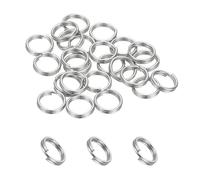 PATIKIL Round Split Ring, 20 Pcs 7mm Small Split Rings with Double Loops Metal Small Key Circle for Key Chains Jewelry Making DIY Crafts Ornament Accessories Pendants, Silver