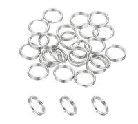 PATIKIL Round Split Ring, 20 Pcs 8mm Small Split Rings with Double Loops Metal Small Key Circle for Key Chains Jewelry Making DIY Craft Ornaments Accessories Pendants, Silver