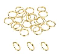 PATIKIL Round Split Ring, 20 Pcs 8mm Small Split Rings with Double Loops Metal Small Key Circle for Key Chains Jewelry Making DIY Crafts Ornament Accessories Pendants, Gold