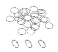 PATIKIL Round Split Ring, 20 Pcs 8mm Small Split Rings with Double Loops Metal Small Key Circle for Key Chains Jewelry Making DIY Crafts Ornaments Accessories Pendants, Silver