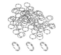 PATIKIL Round Split Ring, 60 Pcs 5mm Small Split Rings with Double Loops Metal Small Key Circle for Key Chains Jewelry Making DIY Crafts Ornaments Accessories Pendants, Silver