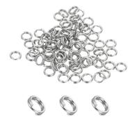 PATIKIL Round Split Ring, 60 Pcs 5mm Small Split Rings with Double Loops Metal Small Key Circle for Key Chains Jewelry Making DIY Crafts Ornament Accessories Pendants, Silver
