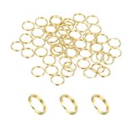 PATIKIL Round Split Ring, 60 Pcs 7mm Small Split Rings with Double Loops Metal Small Key Circle for Key Chains Jewelry Making DIY Crafts Ornaments Accessories Pendants, Gold