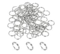 PATIKIL Round Split Ring, 60 Pcs 8mm Small Split Rings with Double Loops Metal Small Key Circle for Key Chains Jewelry Making DIY Crafts Ornament Accessories Pendants, Silver
