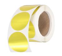 PATIKIL Round Thermal Label 2.5 x 2.5 CM Gold 200 PCS Self-Adhesive Thermal | Holographic Printer Sticker Circle Direct Printer Label Suit for Business /Shipping/Barcodes
