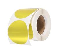 PATIKIL Round Thermal Label 3.8 x 3.8 CM Gold 200 PCS Self-Adhesive Thermal | Holographic Printer Sticker Circle Direct Printer Label Suit for Business /Shipping/Barcodes
