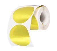 PATIKIL Round Thermal Label 5 x 5 CM Gold 200 PCS Self-Adhesive Holographic | Thermal Printer Sticker Circle Direct Printer Label Suit for Business /Shipping/Barcodes